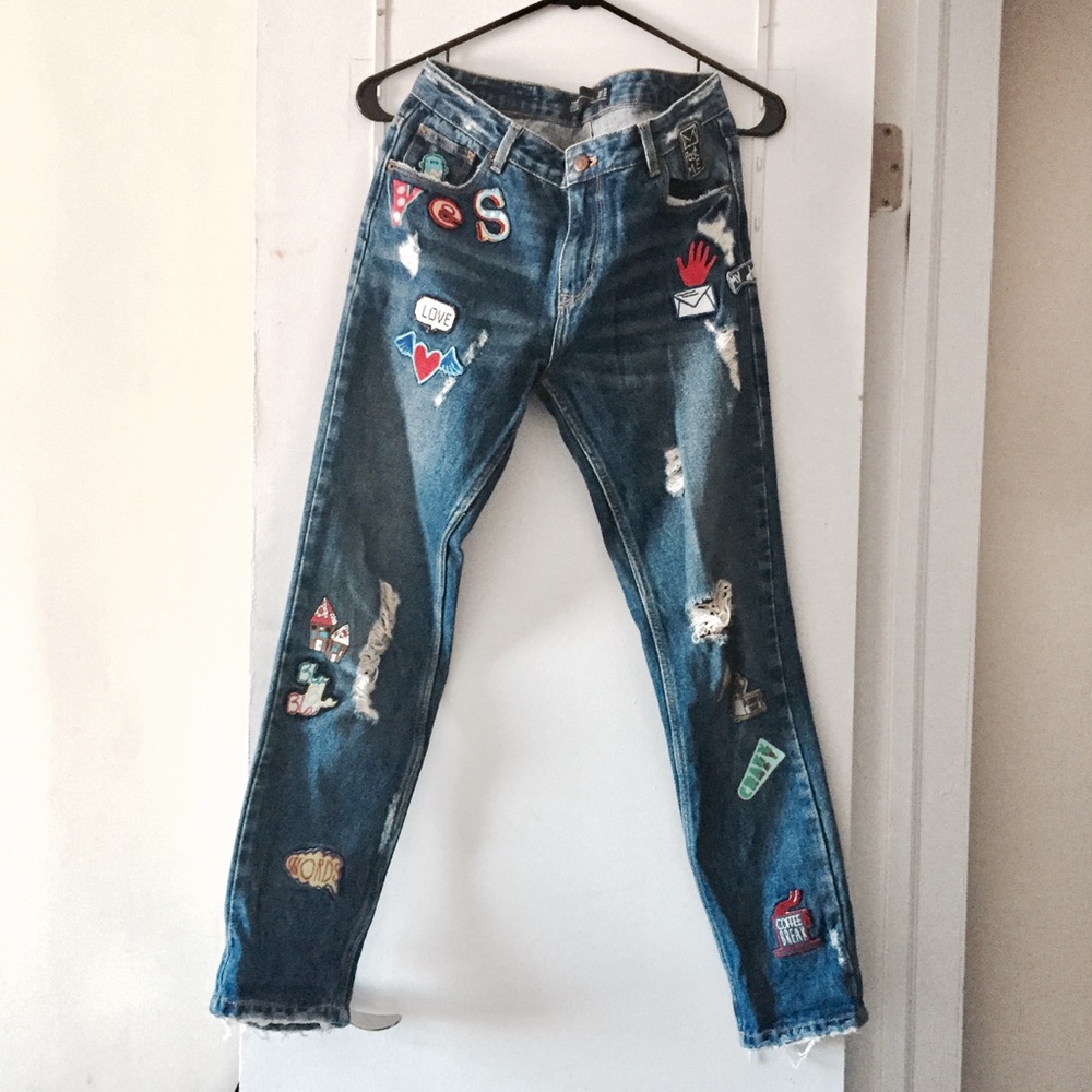 Zara Patch Boyfriend Jeans